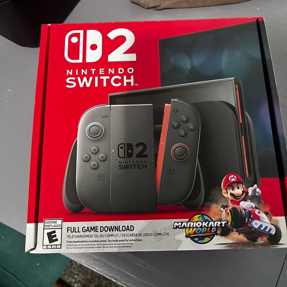 Nintendo Switch Console with Black and Red Joy-Con - Mario Kart Bundle